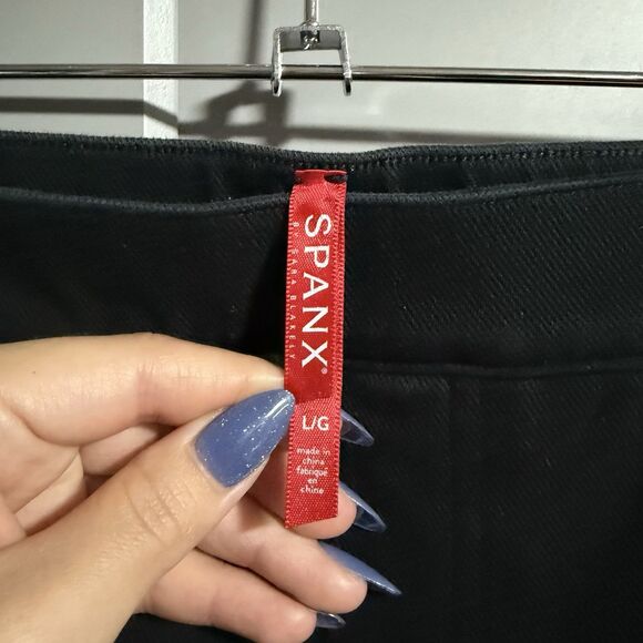 Spanx Women Skinny Leg Elastic Waist Denim Jegging Black Large Waist 31" Stretch - Picture 8 of 11